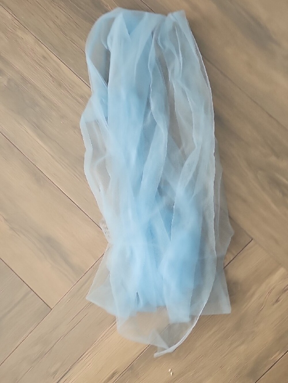 Sheer Ruffled Tulle Robe in Light Blue - Picture 4 of 5